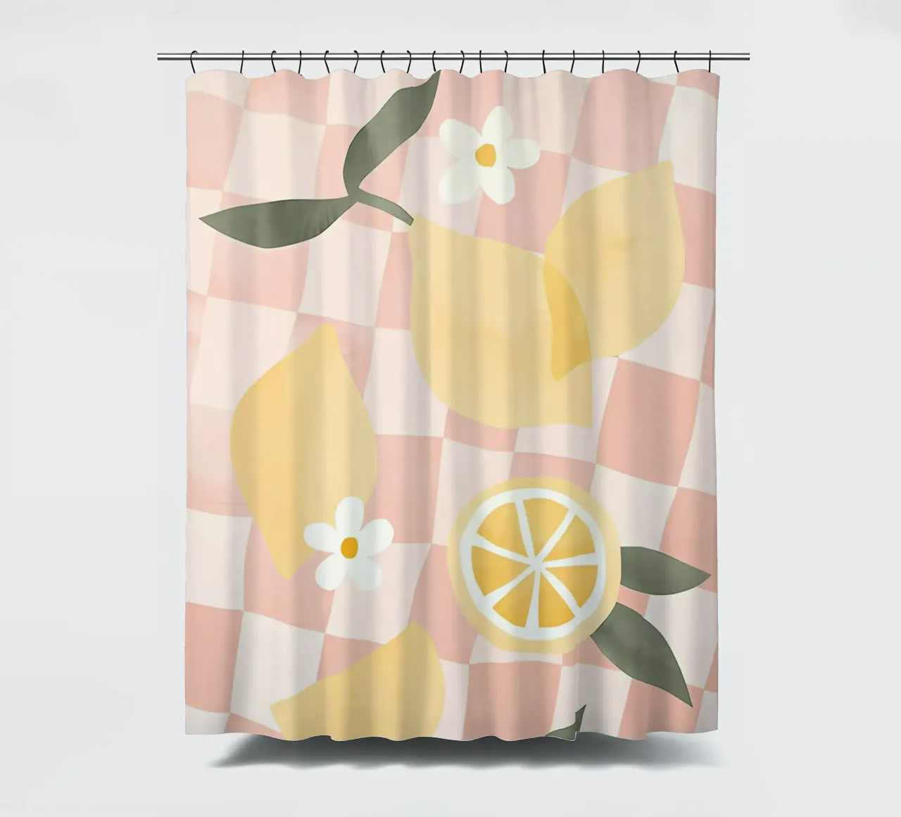 Imprimé sur le citron, poster sur le citron, art sur les fruits rideau de douche de Boheme
