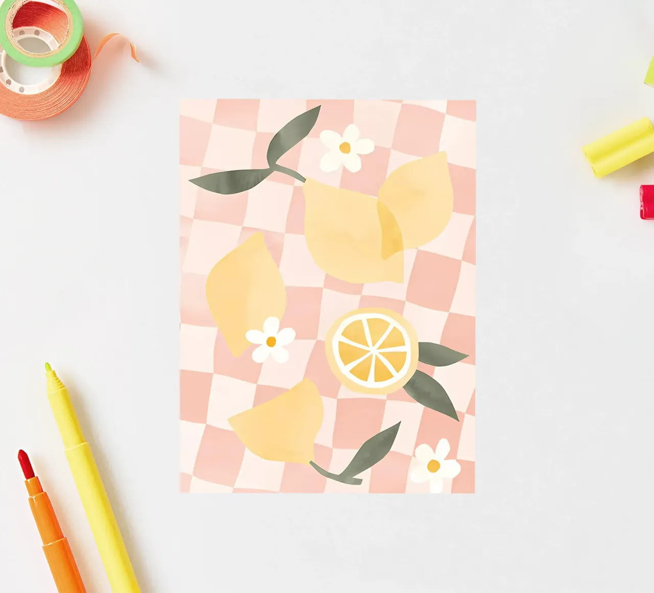 Zitrone Druck, Zitrone Poster, Obst Kunst Sticker von Boheme