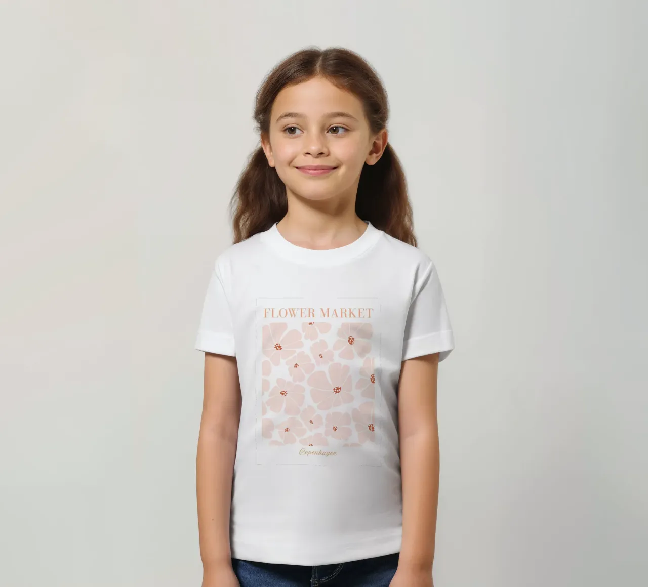 Flower Market Copenhagen, Estampado de flores rosas camiseta para niños de Boheme