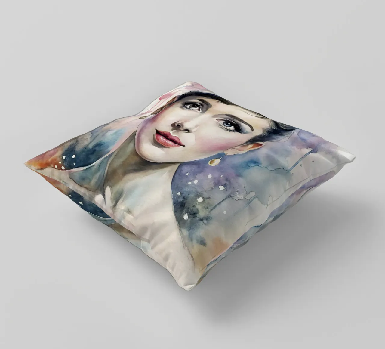 Audrey Hepburn in acquerello cuscino da ARTVI-SHOP