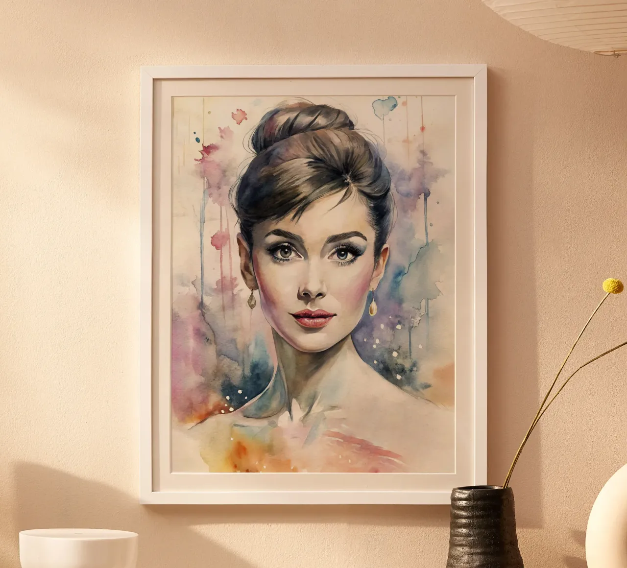 Audrey Hepburn in acquerello carta hahnemühle da ARTVI-SHOP
