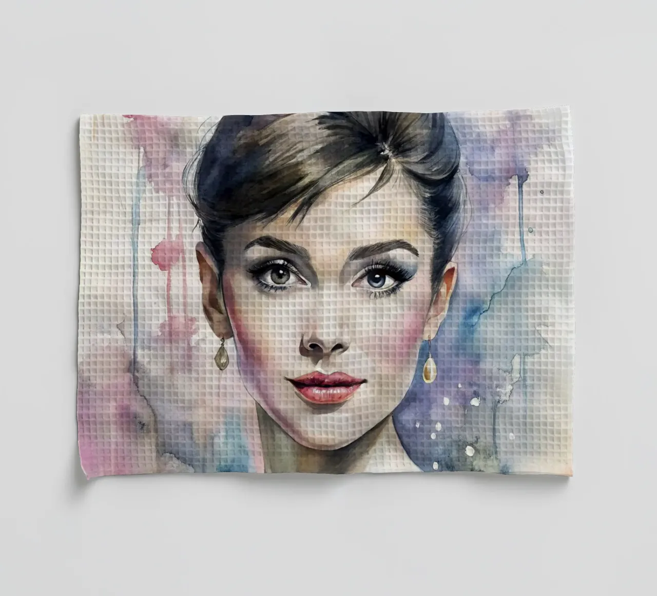 Audrey Hepburn in acquerello canovaccio da cucina da ARTVI-SHOP