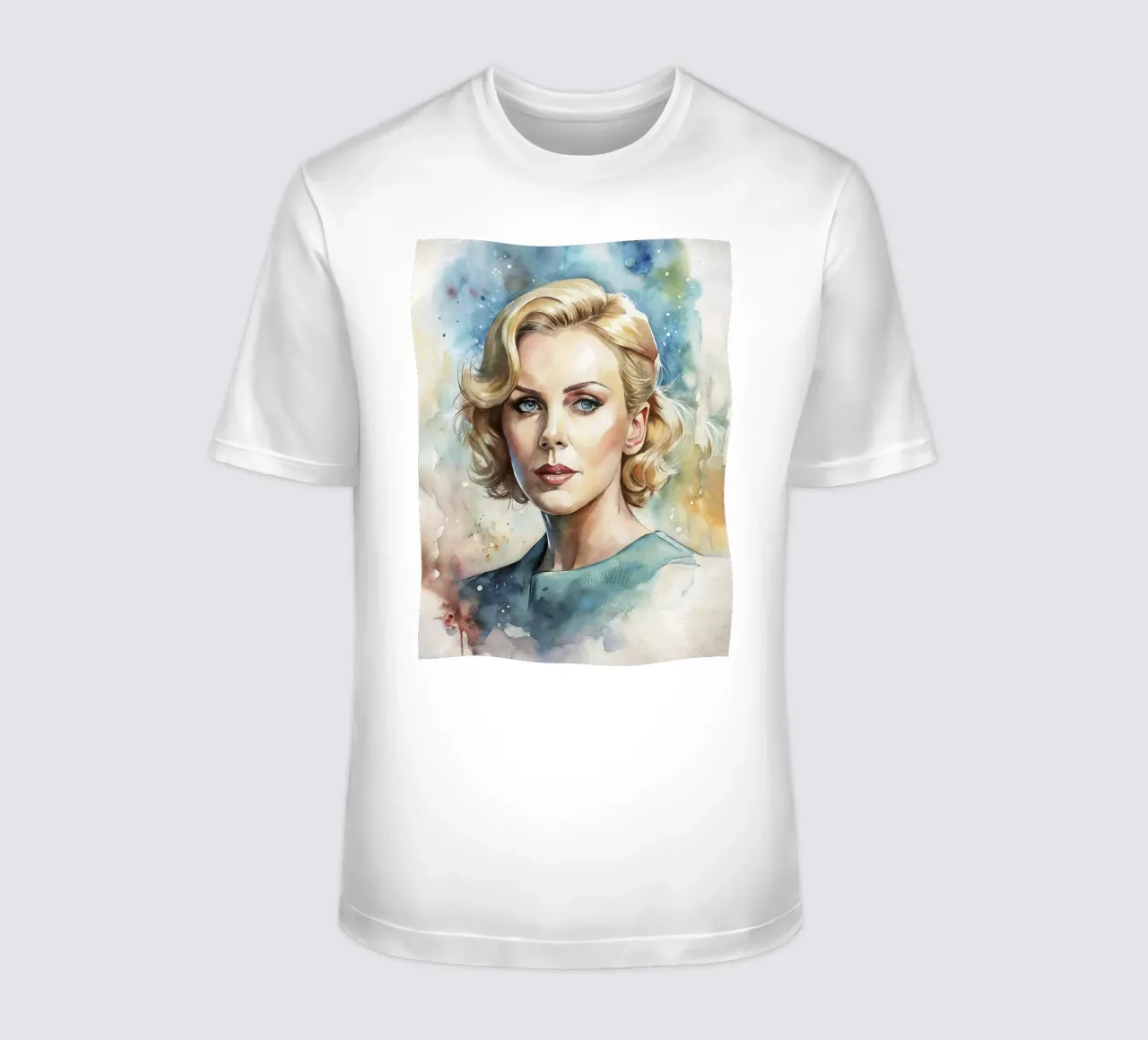 Charlize Theron in acquerello t-shirt da 🎁 ARTVI-SHOP