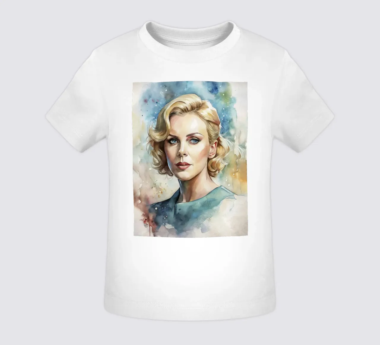 Charlize Theron in acquerello maglietta neonato da 🎁 ARTVI-SHOP