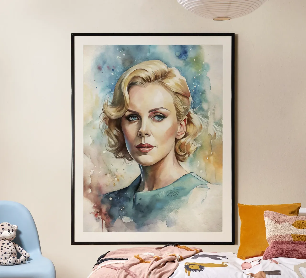 Charlize Theron in acquerello carta hahnemühle da ARTVI-SHOP