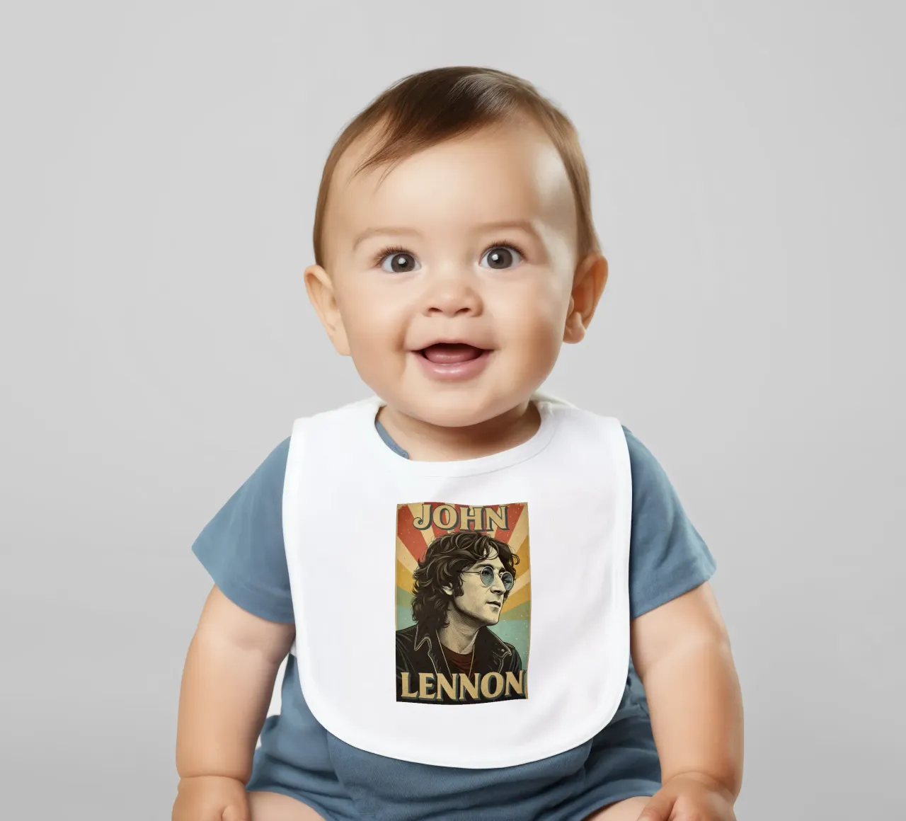Ritratto d'epoca di John Lennon bavaglino da 🎁 ARTVI-SHOP