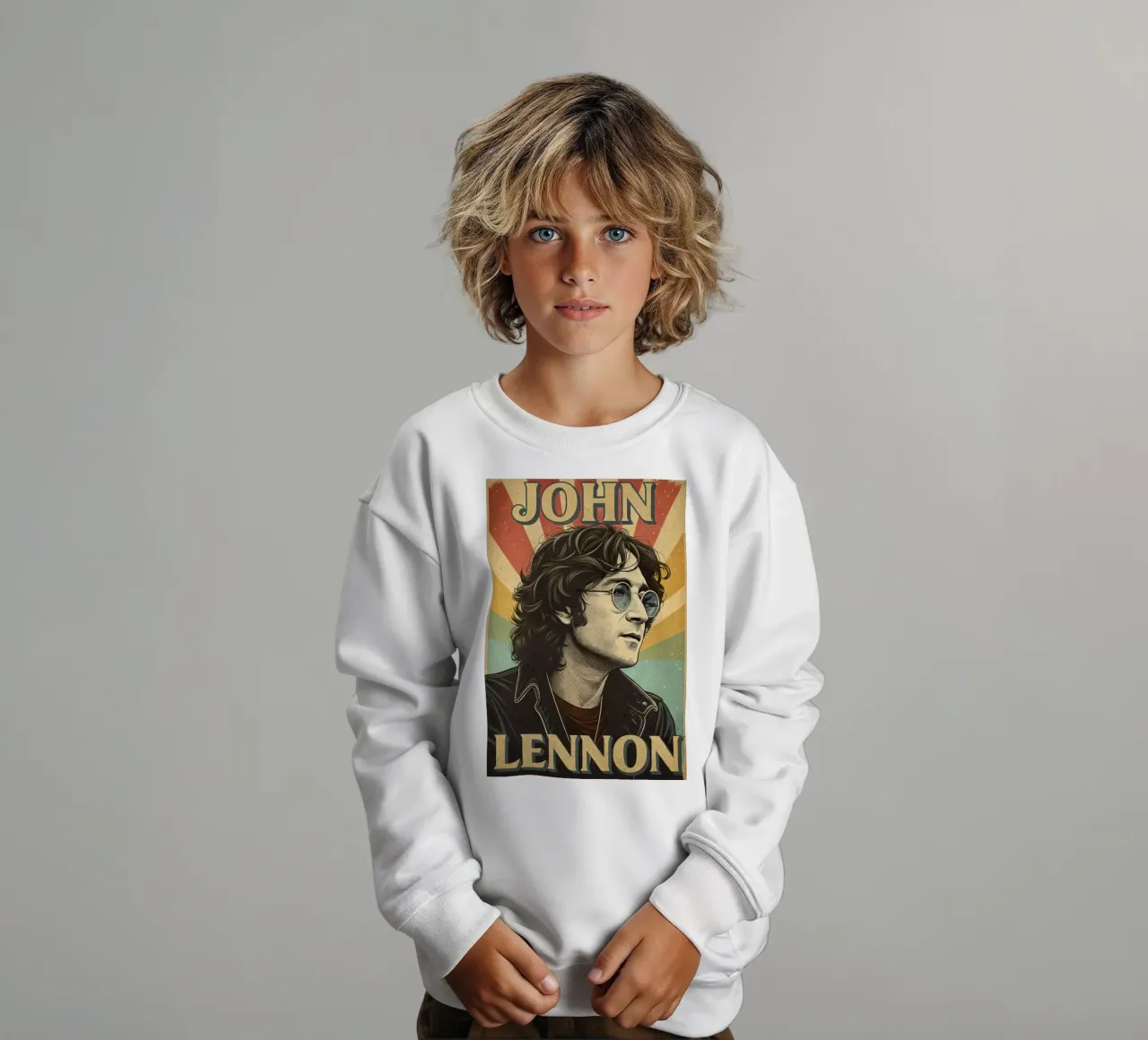 Ritratto d'epoca di John Lennon felpa bambino da 🎁 ARTVI-SHOP