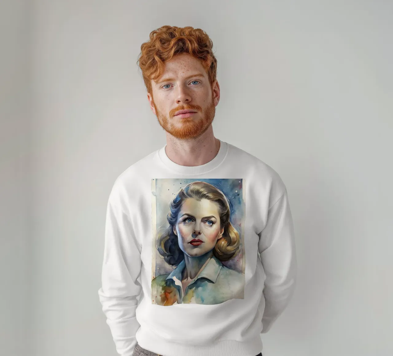 Ingrid Bergman in acquerello felpa da ARTVI-SHOP