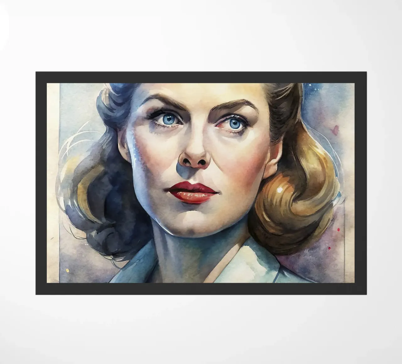 Ingrid Bergman in acquerello zerbino da ARTVI-SHOP