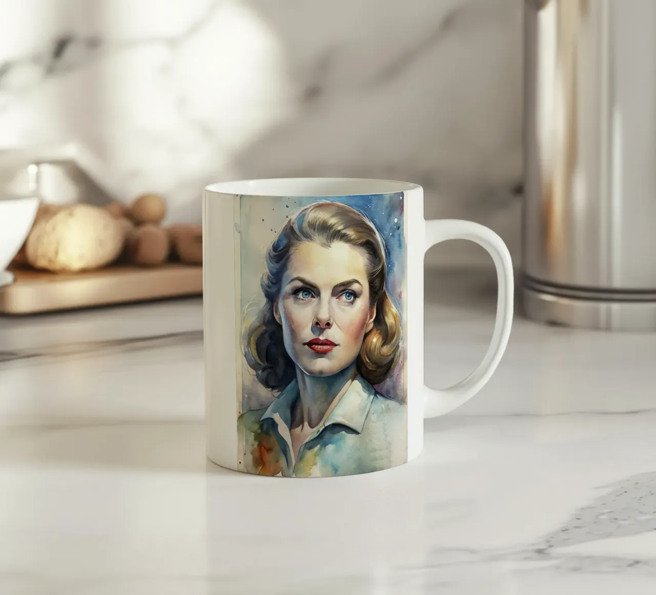 Ingrid Bergman in acquerello tazza in ceramica da ARTVI-SHOP