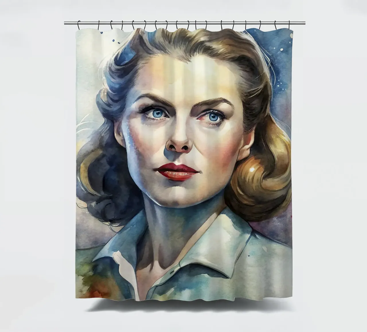 Ingrid Bergman in acquerello tenda da doccia da 🎁 ARTVI-SHOP