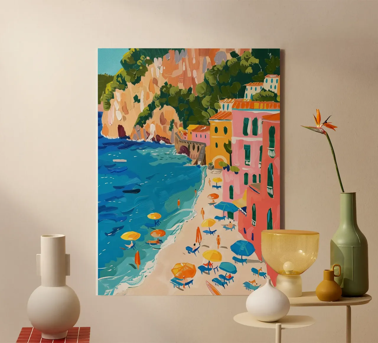 Poster Italia, arte italiana tela con Cornice a cassetta da DolceVita