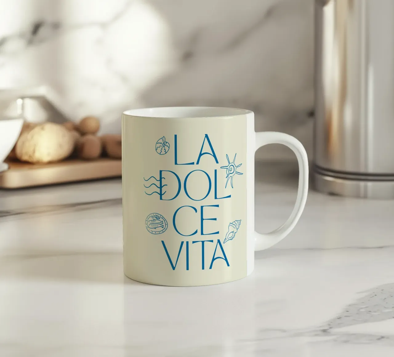 La Dolce Vita, Sea Shell Print tazza in ceramica da DolceVita