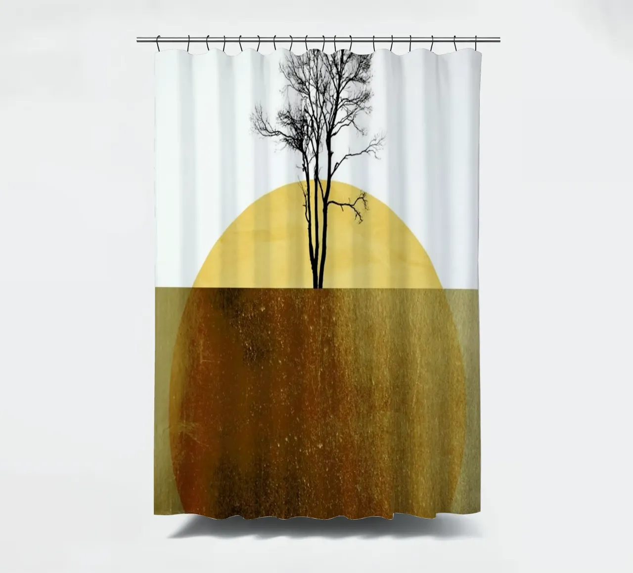 Golden Ocean shower curtain by Kubistika