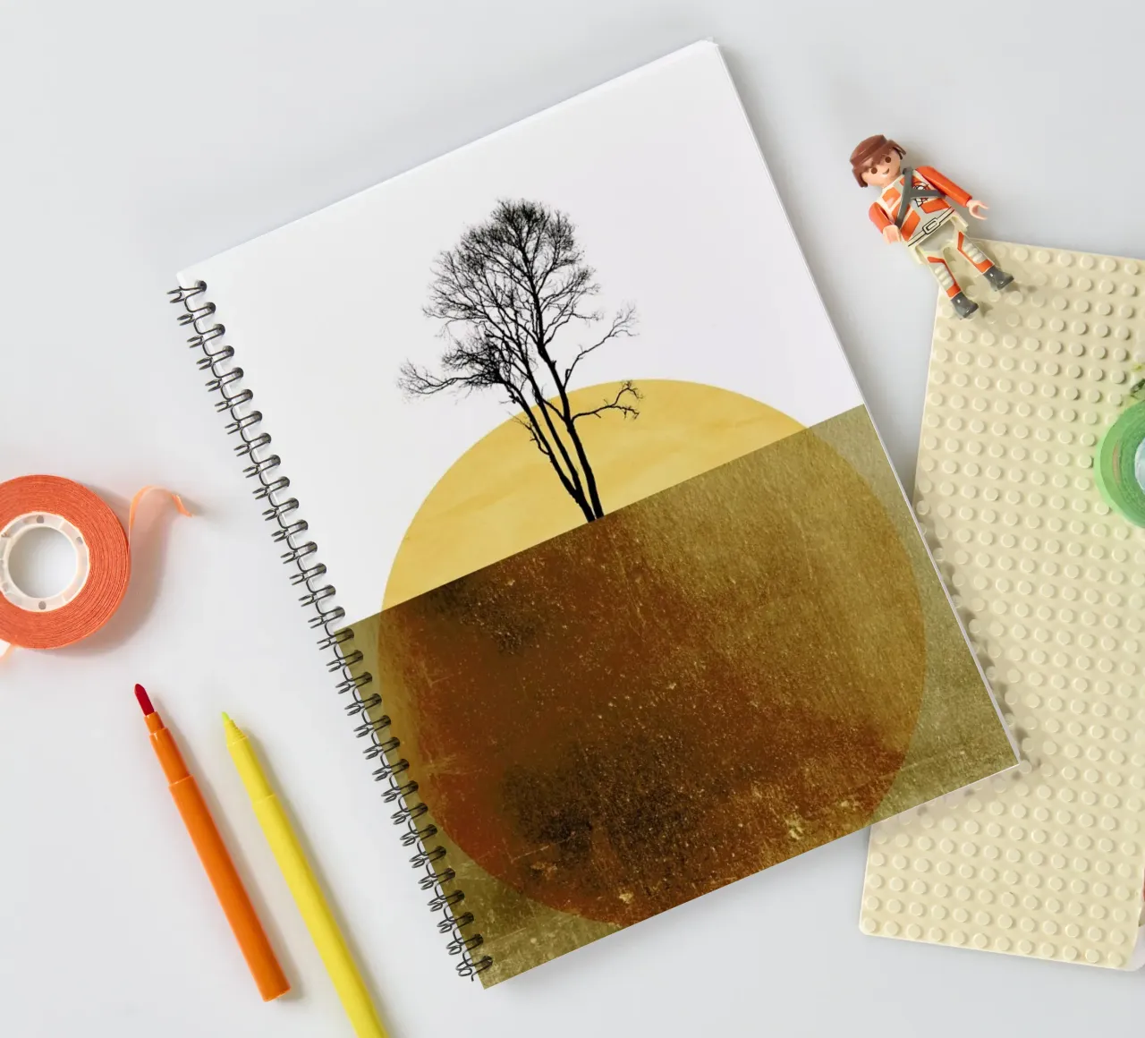 Golden Ocean spiral notebook by Kubistika