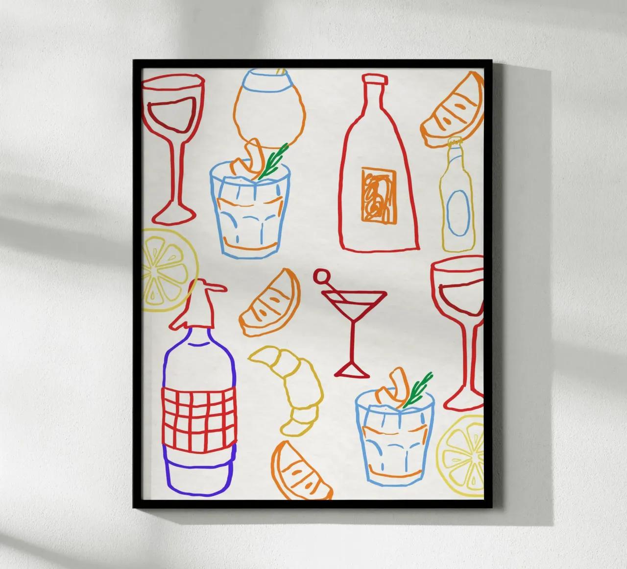 Italian Cocktail icons poster by DolceVita
