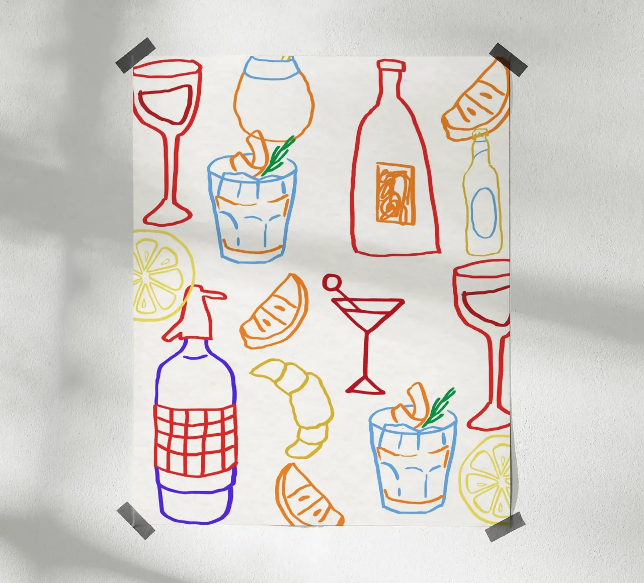Italian Cocktail icons poster by DolceVita