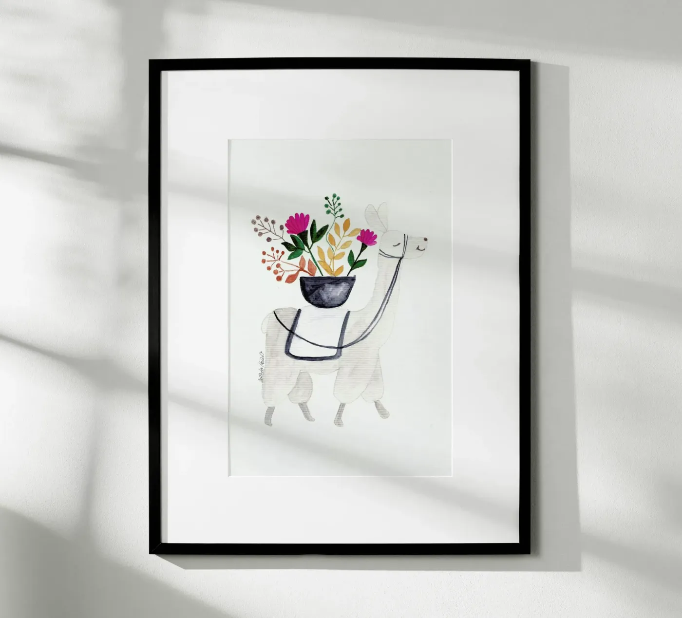 Blumenlama poster van Nathys_illustration