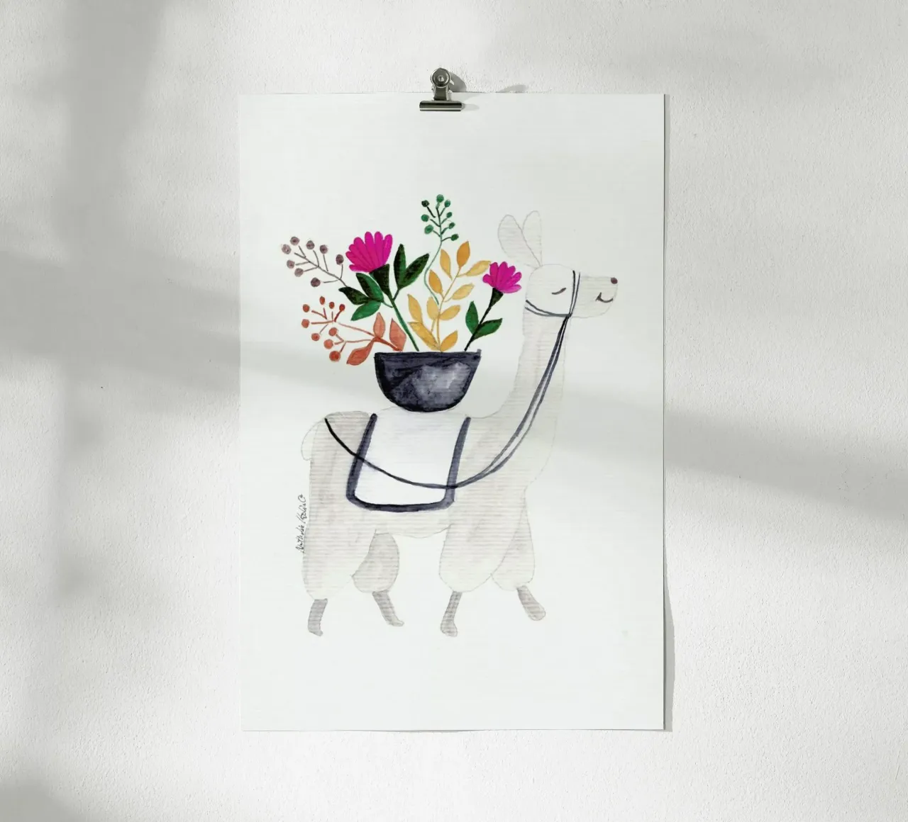 Blumenlama carta hahnemühle da Nathys_illustration