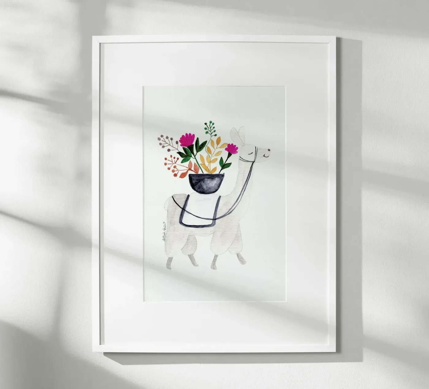 Blumenlama poster van Nathys_illustration