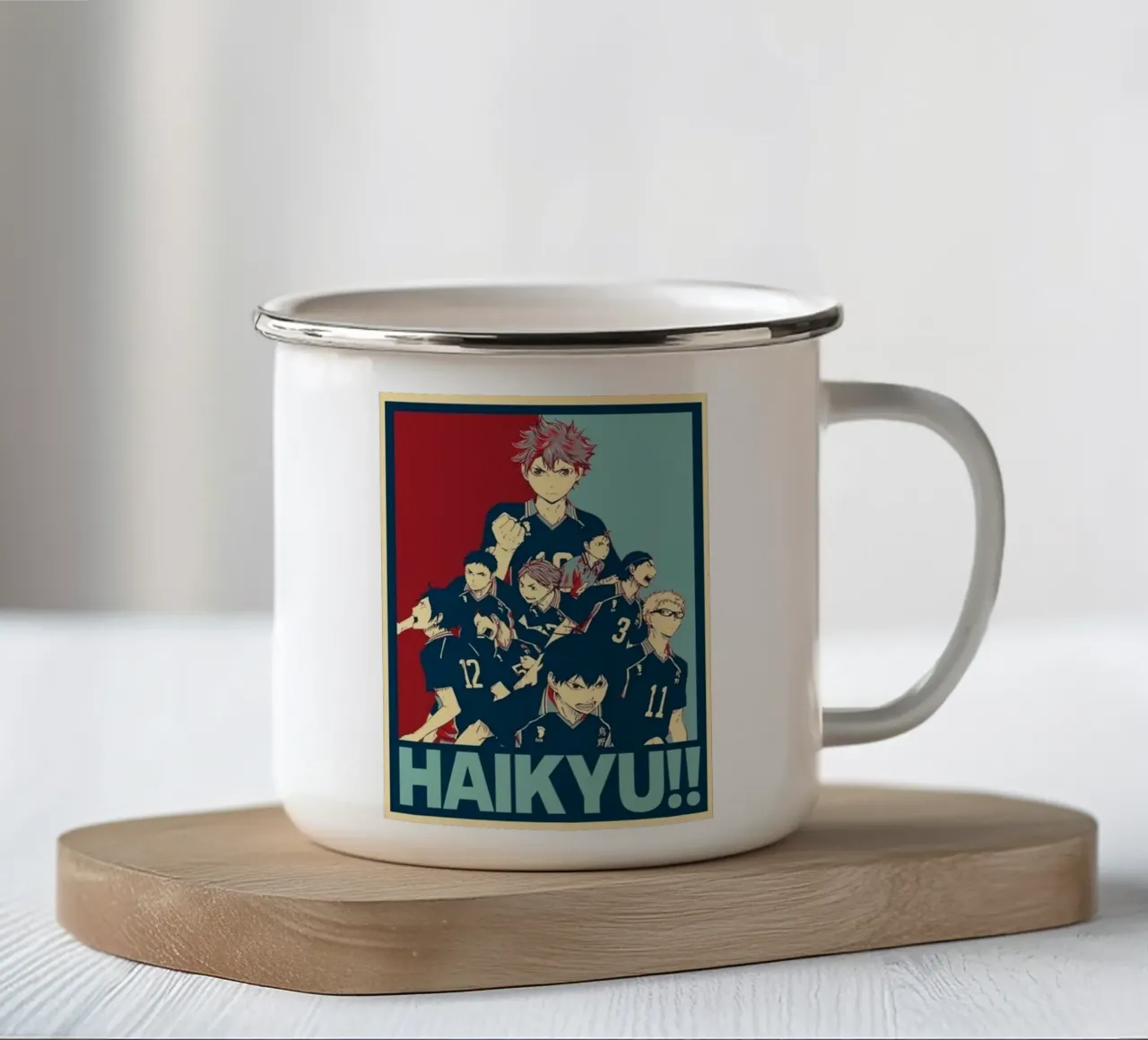 Hinata Shouyo con la troupe tazza in smalto da withandname