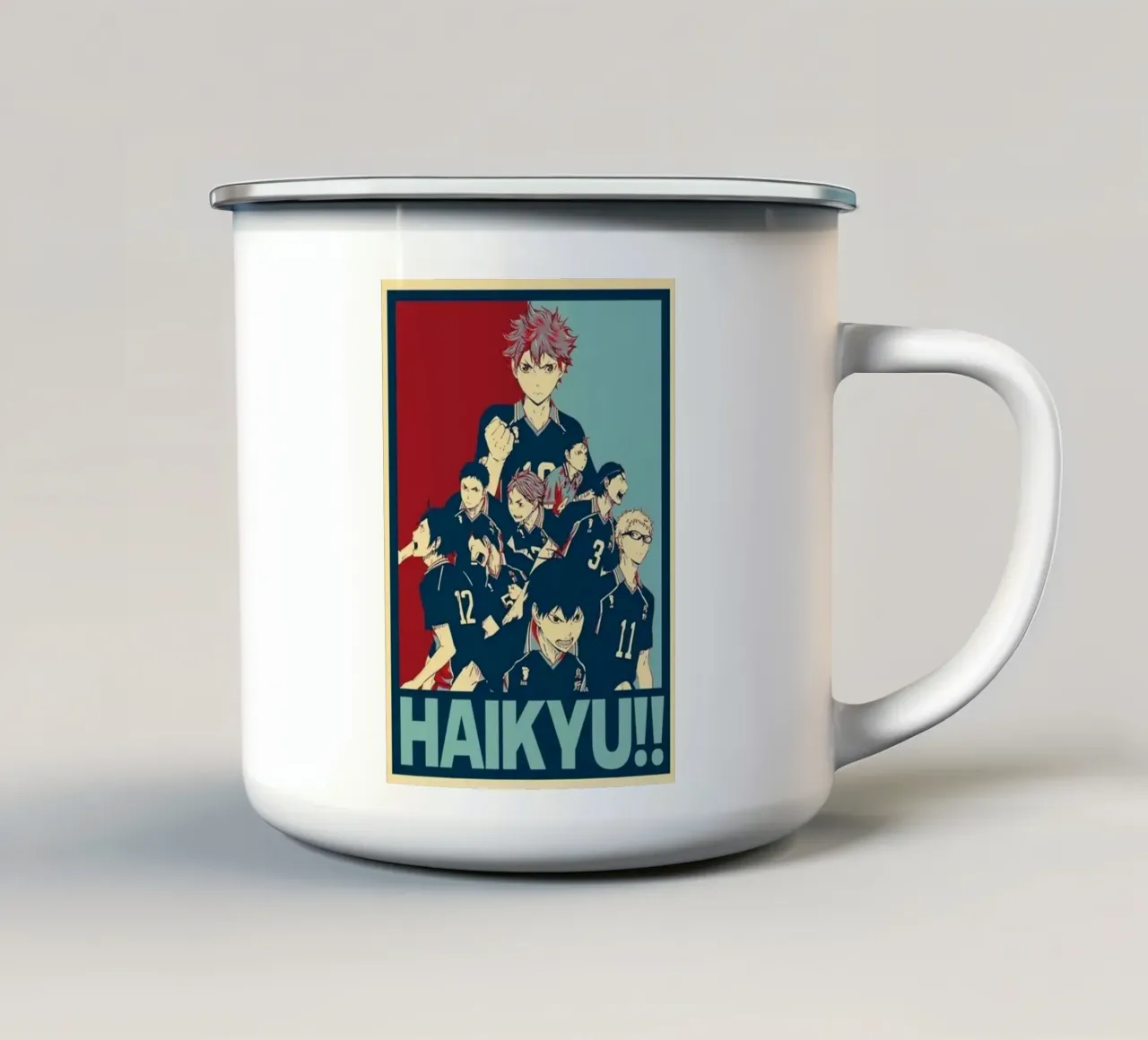 Hinata Shouyo con la troupe tazza in smalto da withandname