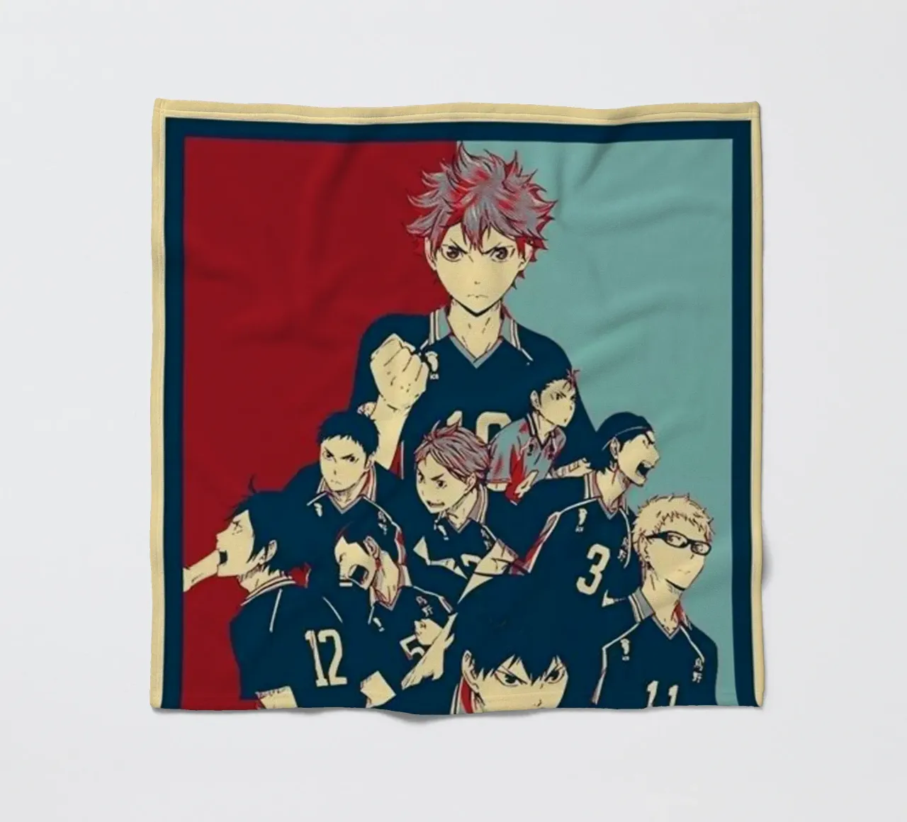 Hinata Shouyo con la troupe coperta in pile da withandname