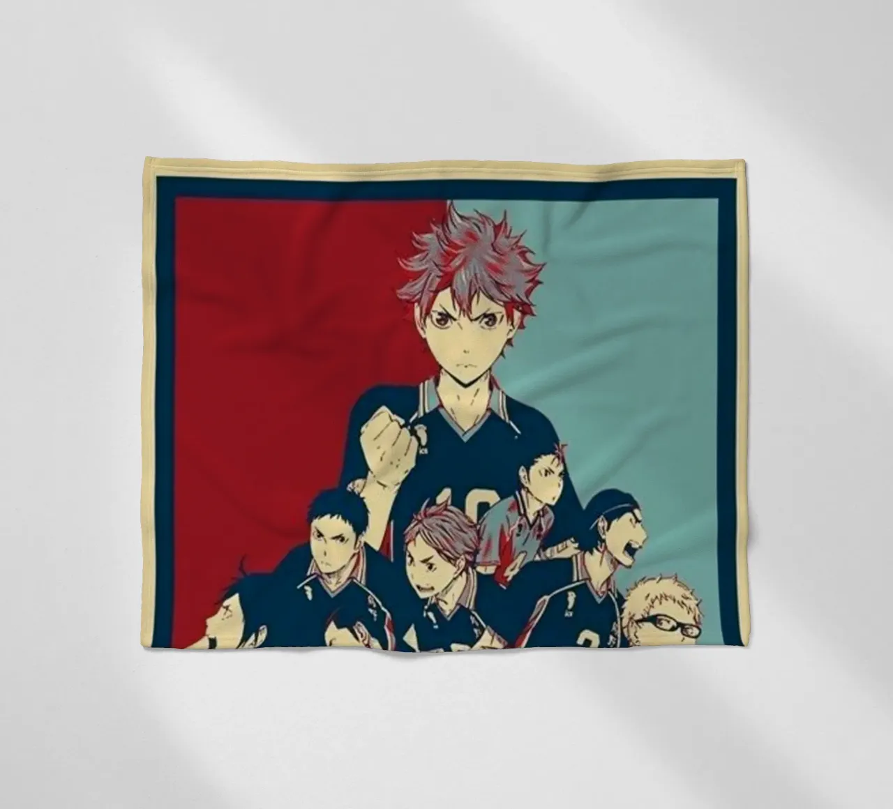 Hinata Shouyo con la troupe coperta in pile da withandname