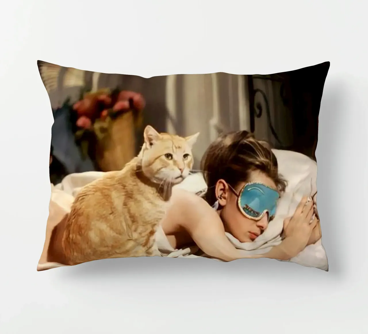 La ragazza dorme con un gatto cuscino da Piere art Shops