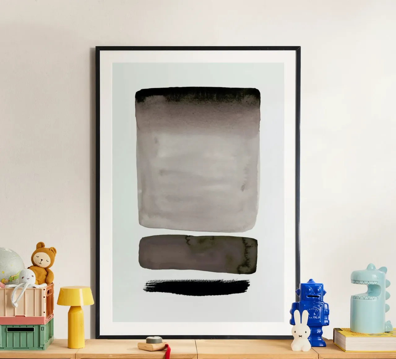 Shades of Grey poster con telaio in legno da Graphite