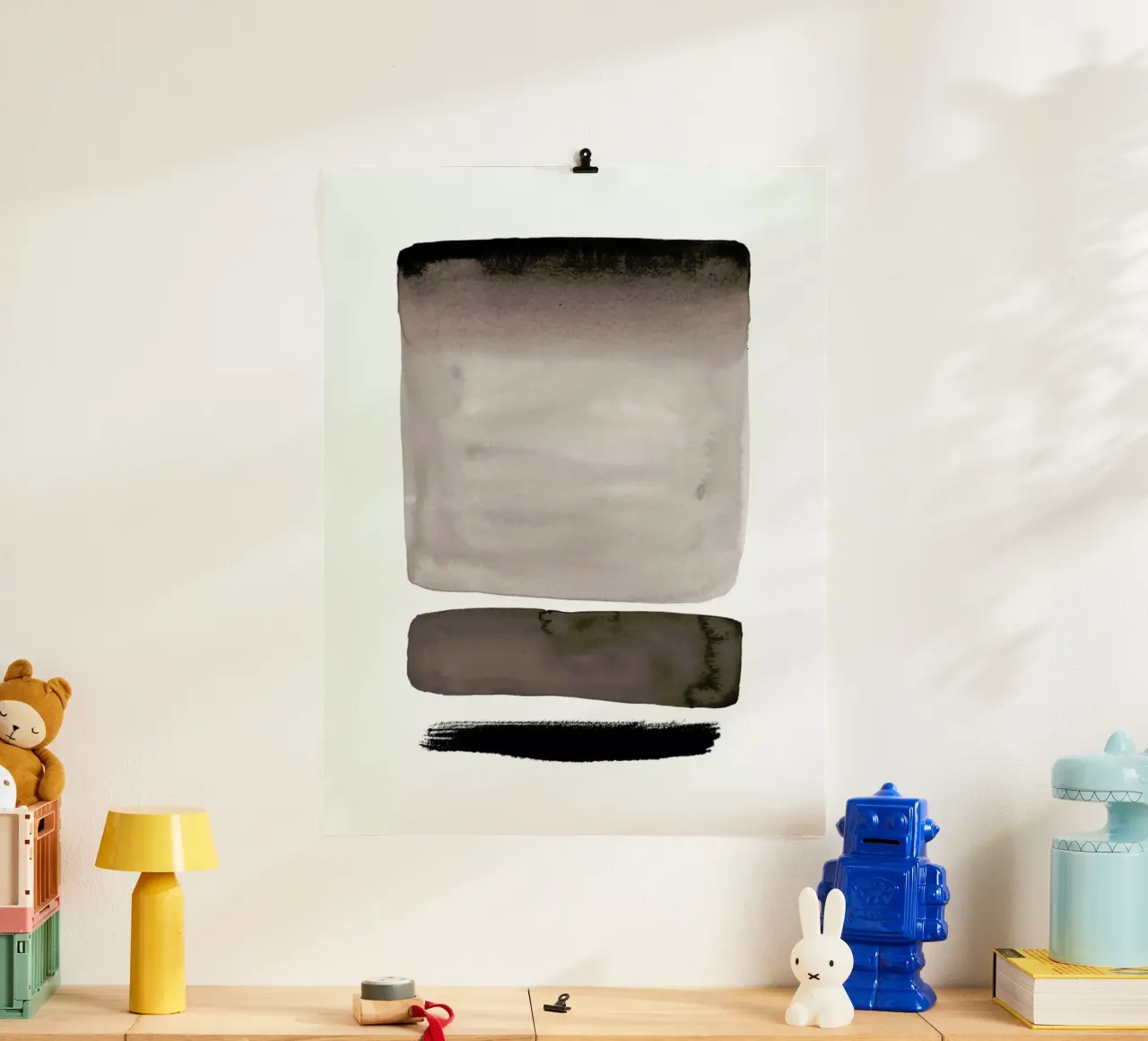 Shades of Grey poster con telaio in legno da Graphite