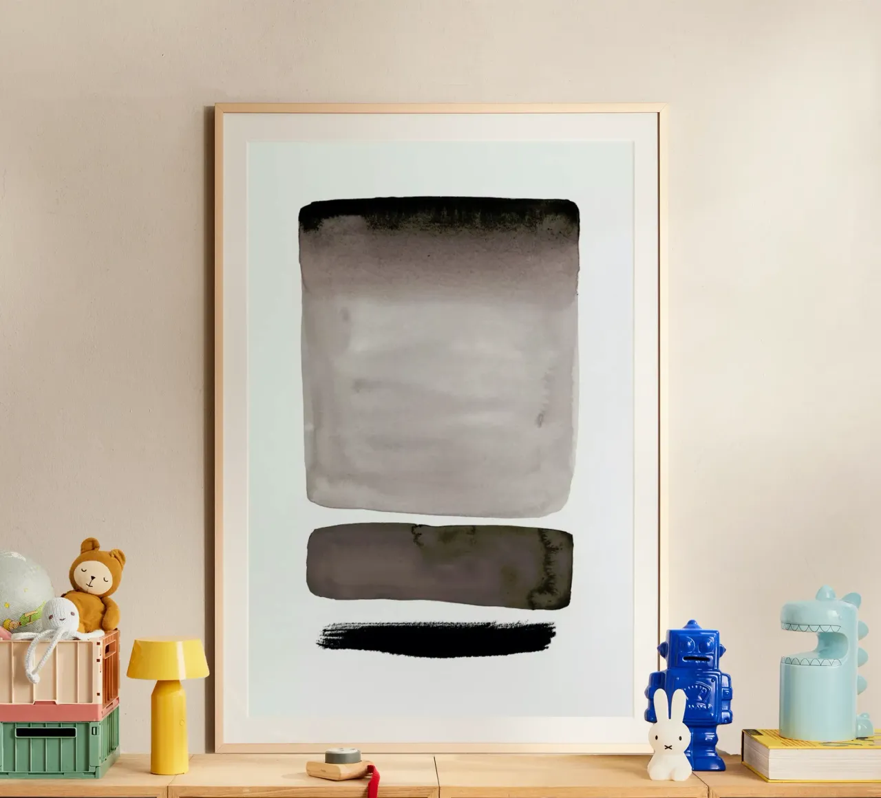 Shades of Grey poster con telaio in legno da Graphite