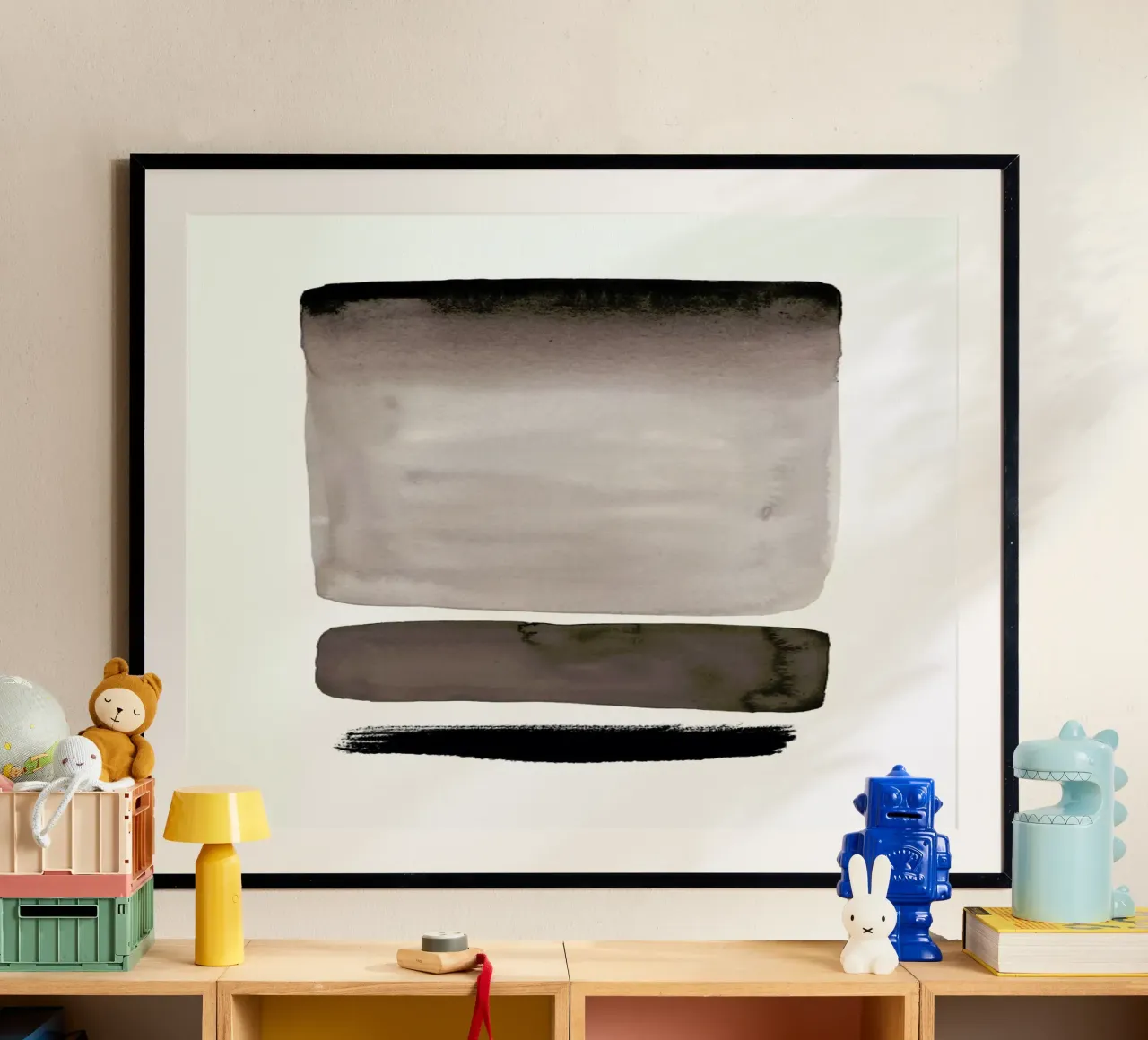 Shades of Grey poster con telaio in legno da Graphite