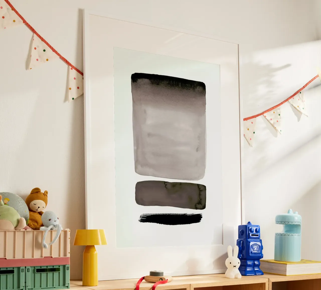 Shades of Grey poster con telaio in legno da Graphite