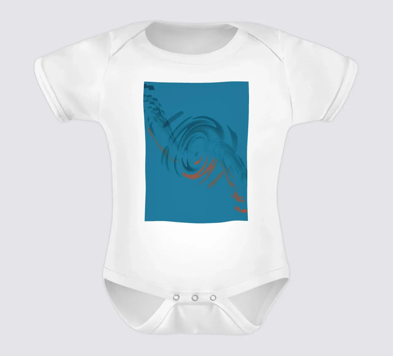 Abstract circular blue pattern short-sleeve baby romper by Something for you