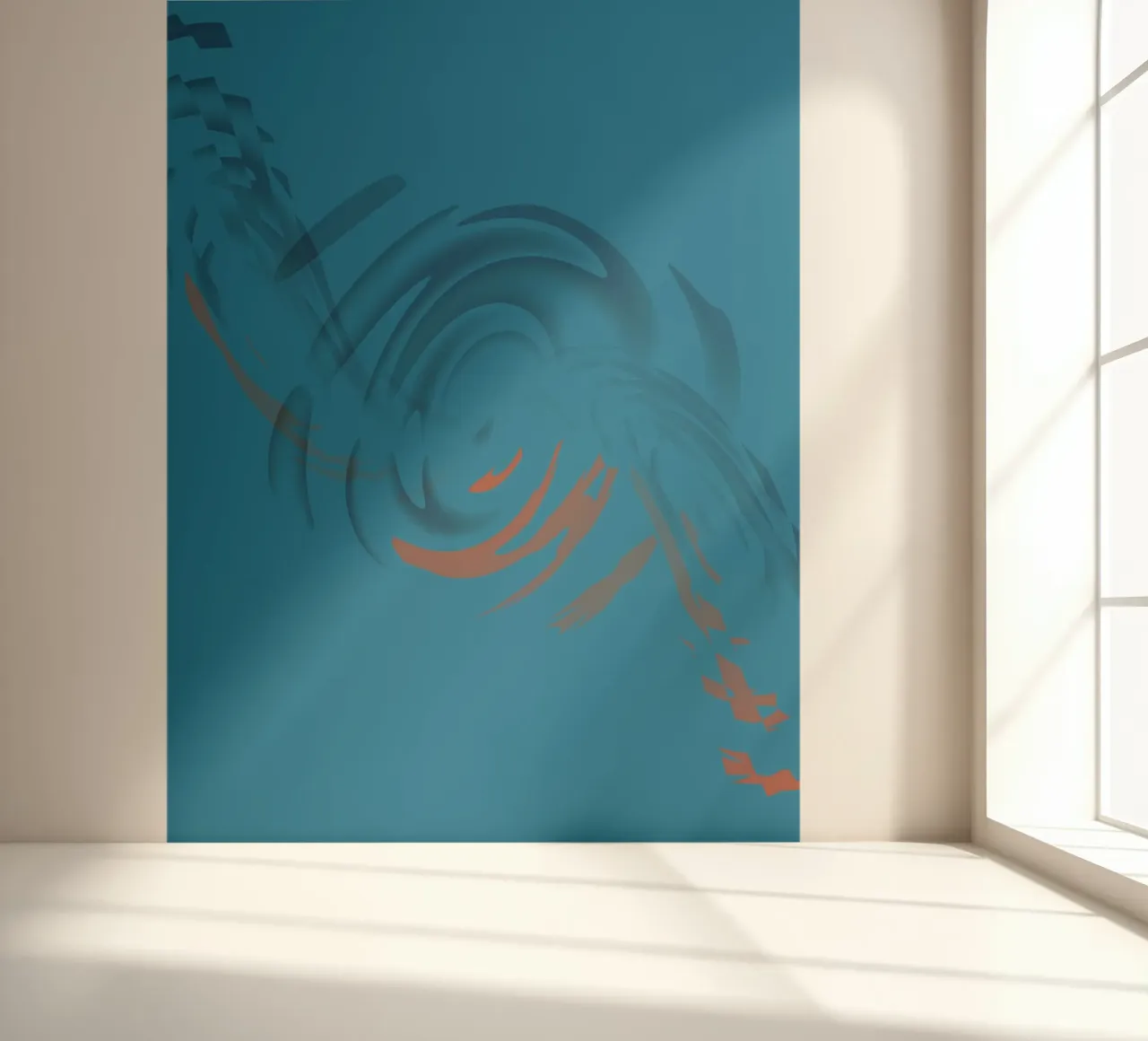 Abstract cirkelvormig blauw patroon fotobehang van Something for you