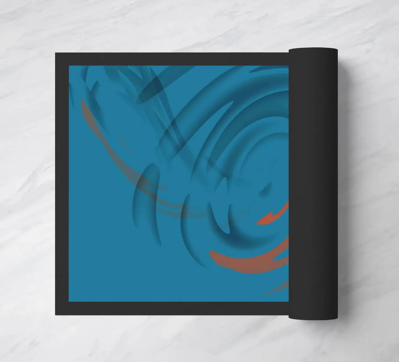 Abstract circular blue pattern Fußmatte von Something for you