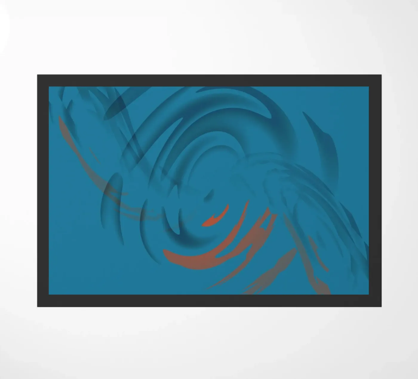 Abstract circular blue pattern Fußmatte von Something for you