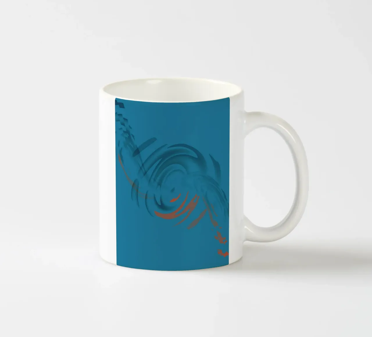 Abstract circular blue pattern ceramic mug by Something for you