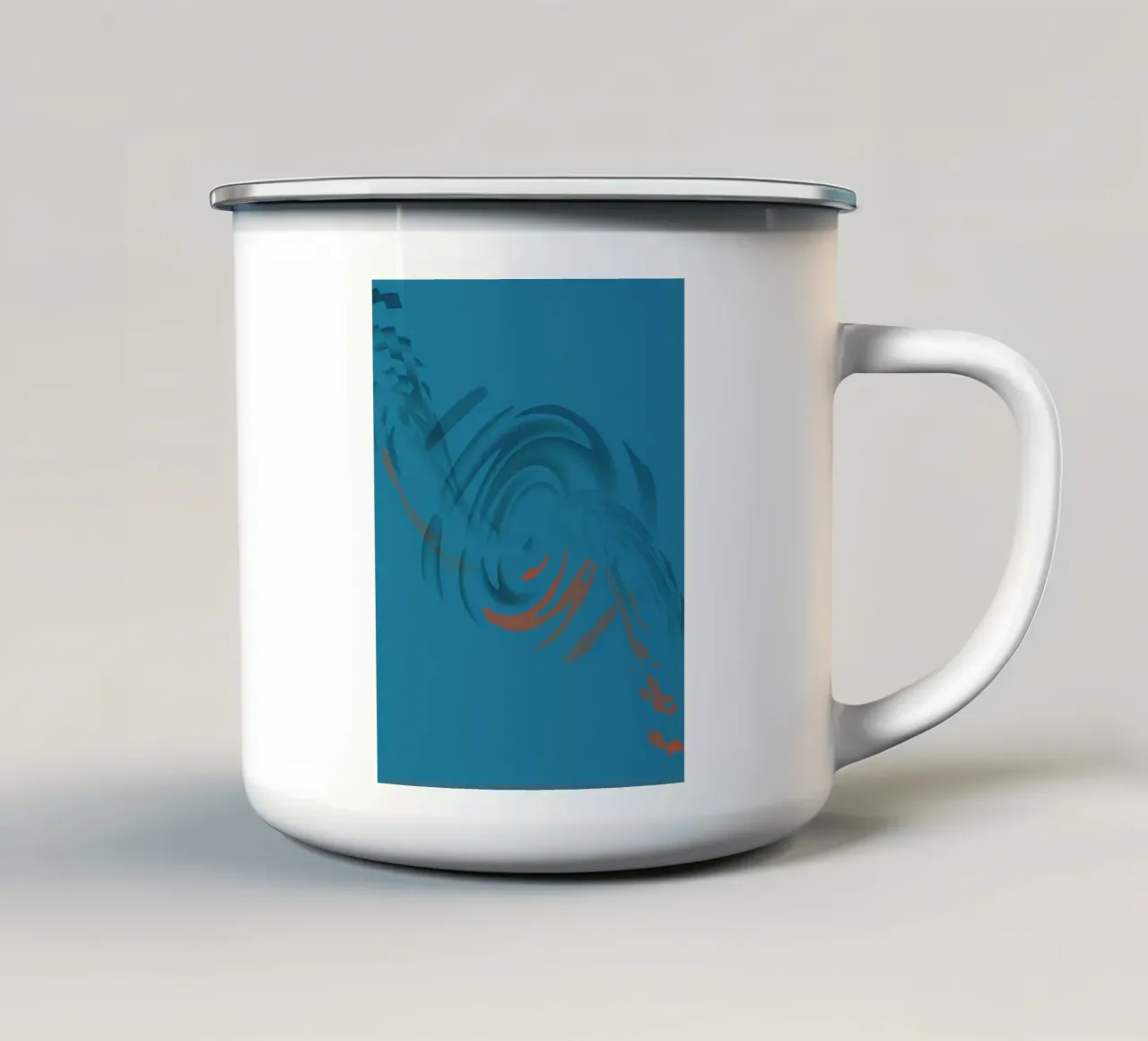 Abstraktes kreisförmiges blaues Muster Emaille Tasse von Something for you