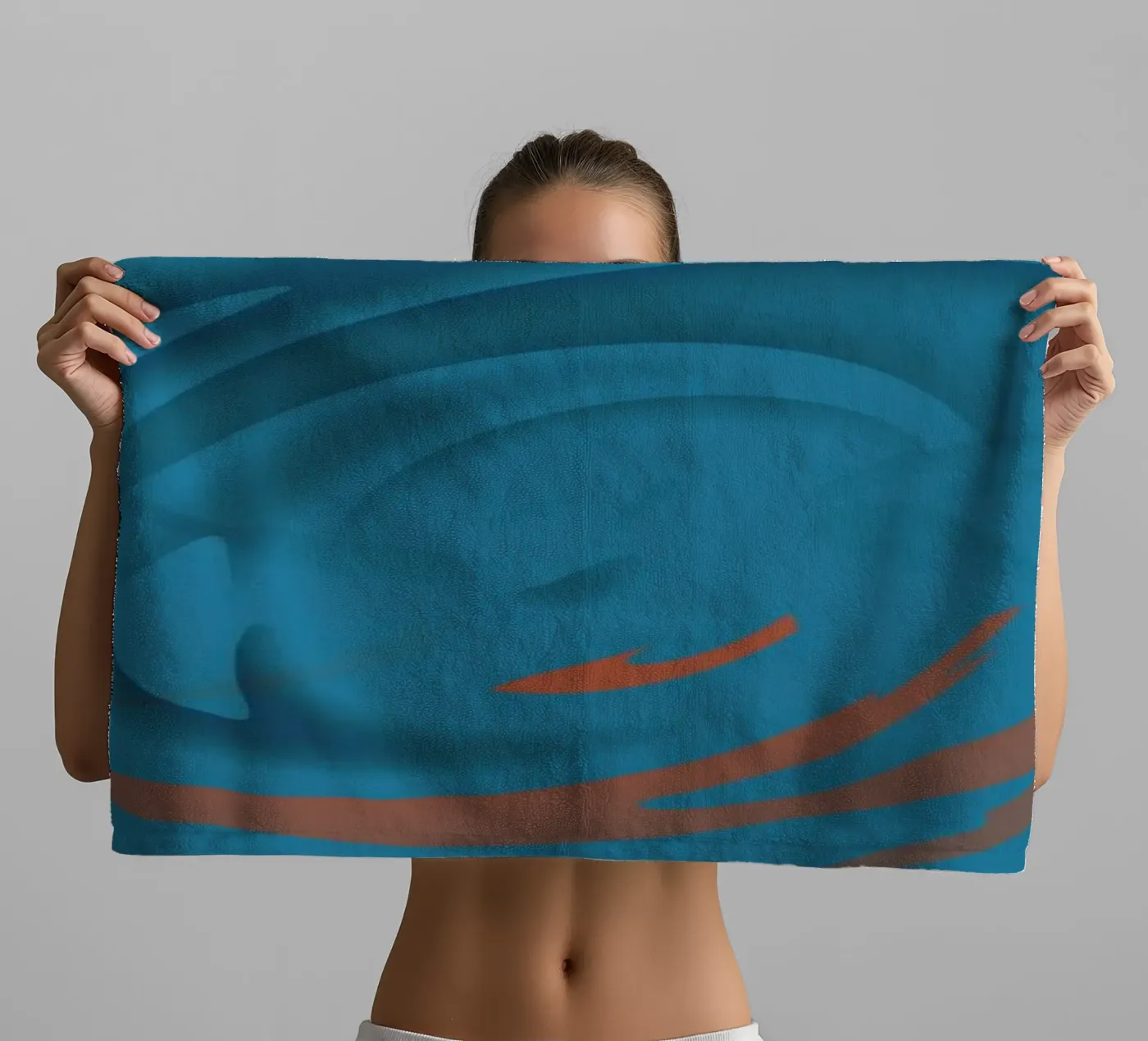 Abstract circular blue pattern badhanddoek van Something for you