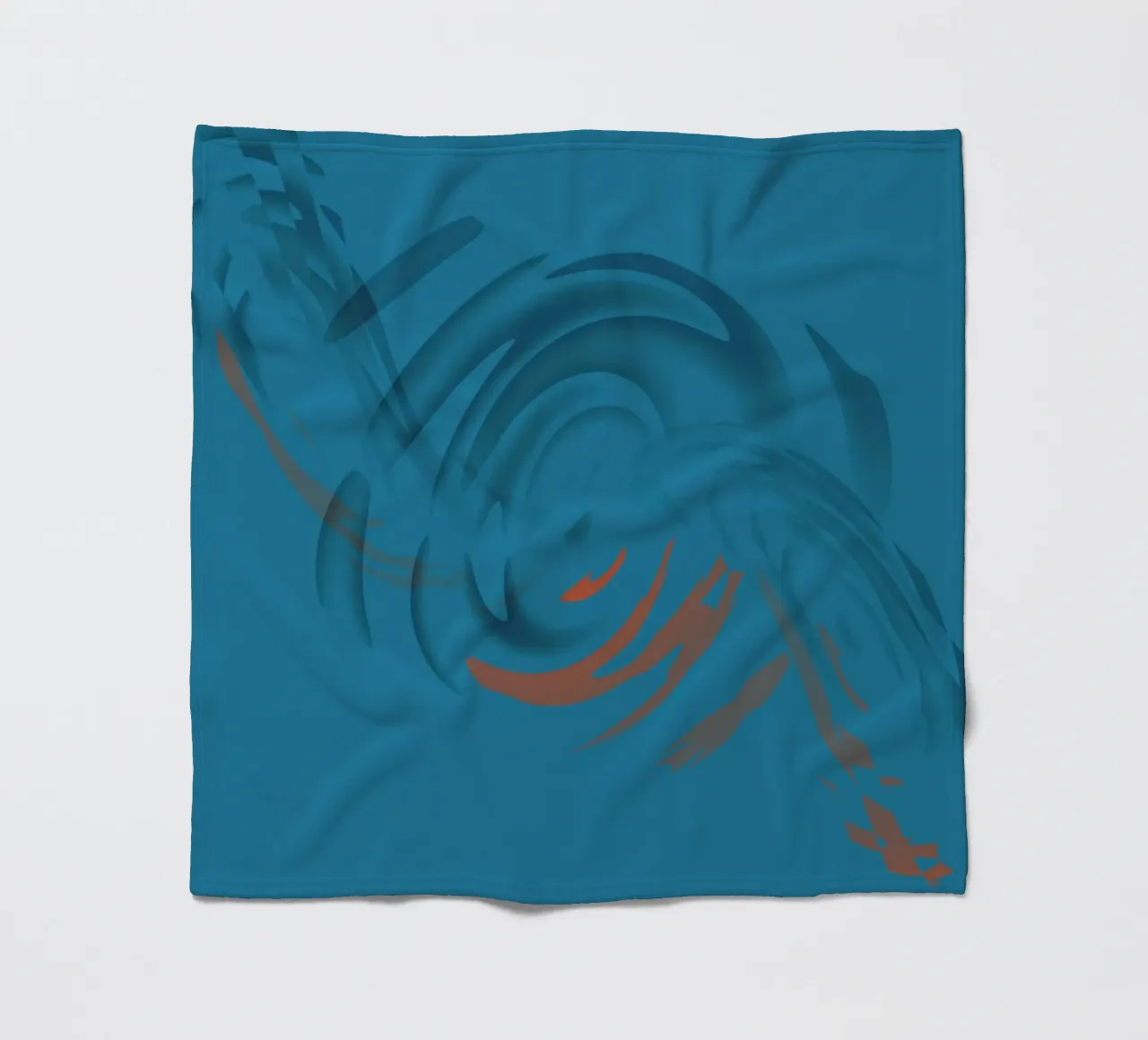 Abstract circular blue pattern fleece blanket by Something for you