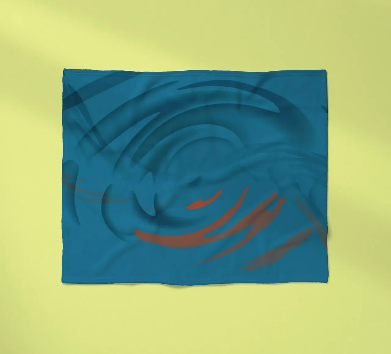 Abstract circular blue pattern fleece blanket by Something for you