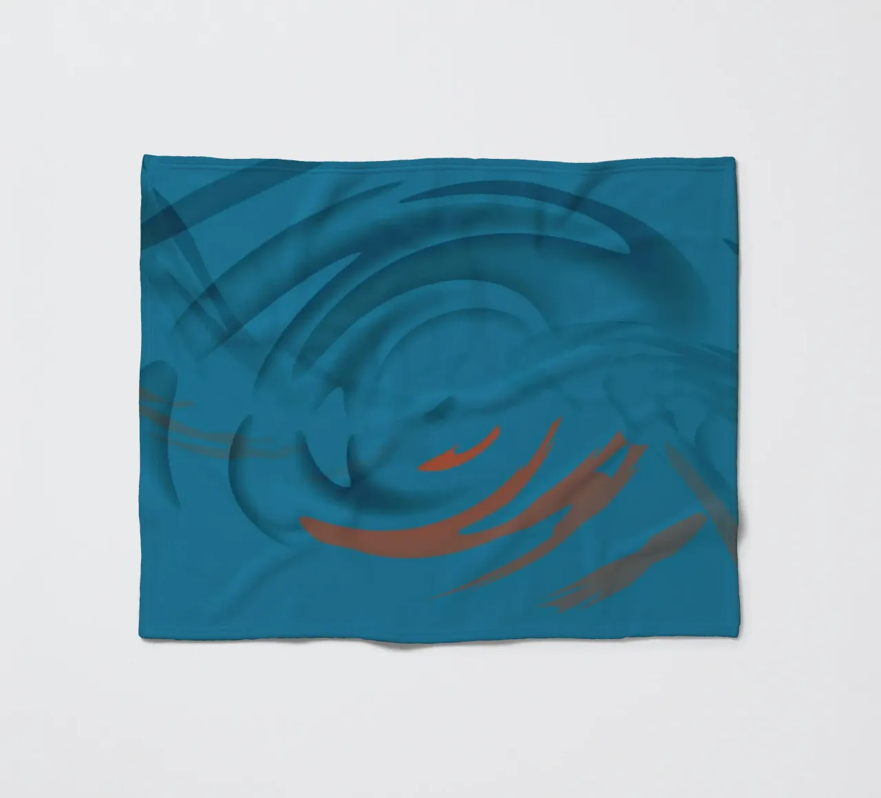 Abstract circular blue pattern fleece blanket by Something for you