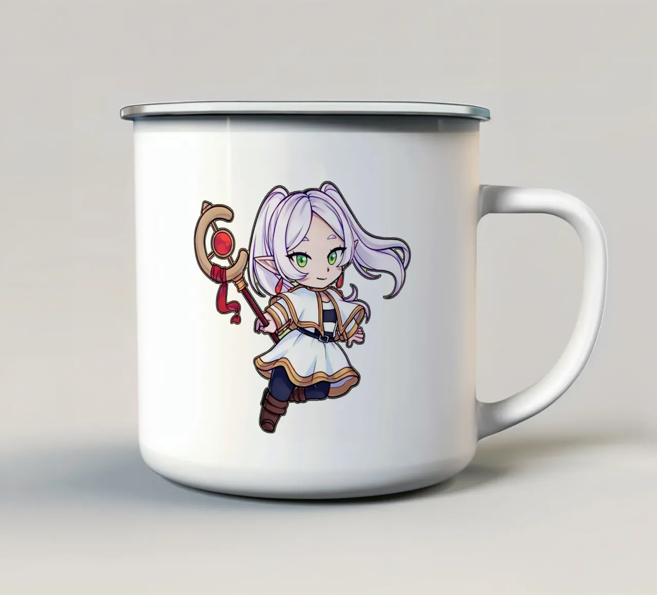 Frittura Chibby tazza in smalto da Evie Shop