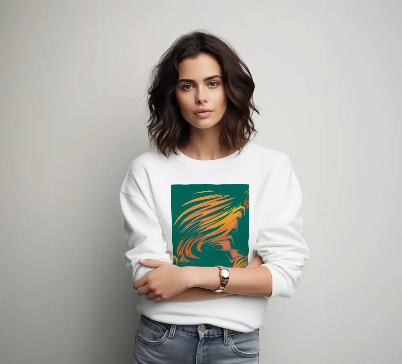 Motif abstrait coloré Lignes et vagues sweat de Something for you
