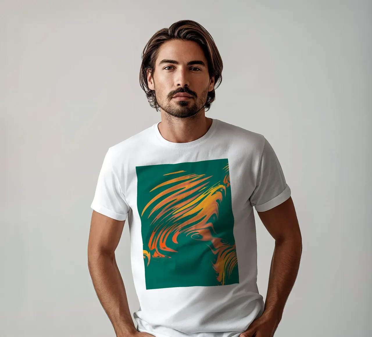 Motif abstrait coloré Lignes et vagues t-shirt de Something for you