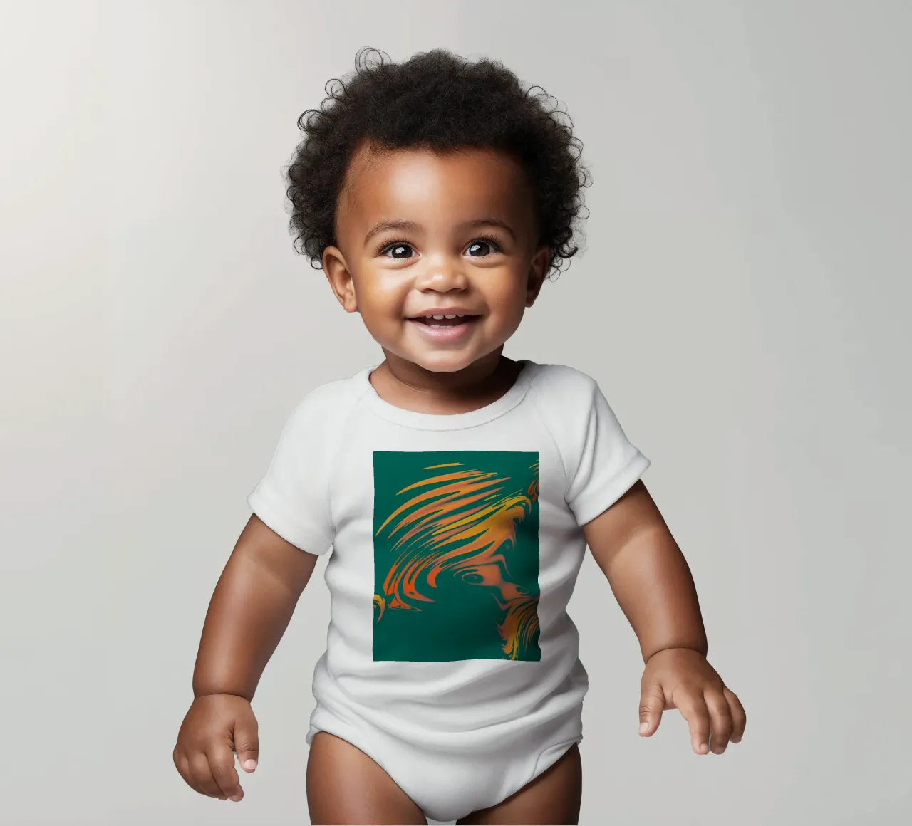 Abstract colourful pattern Lines and waves short-sleeve baby romper by Something for you