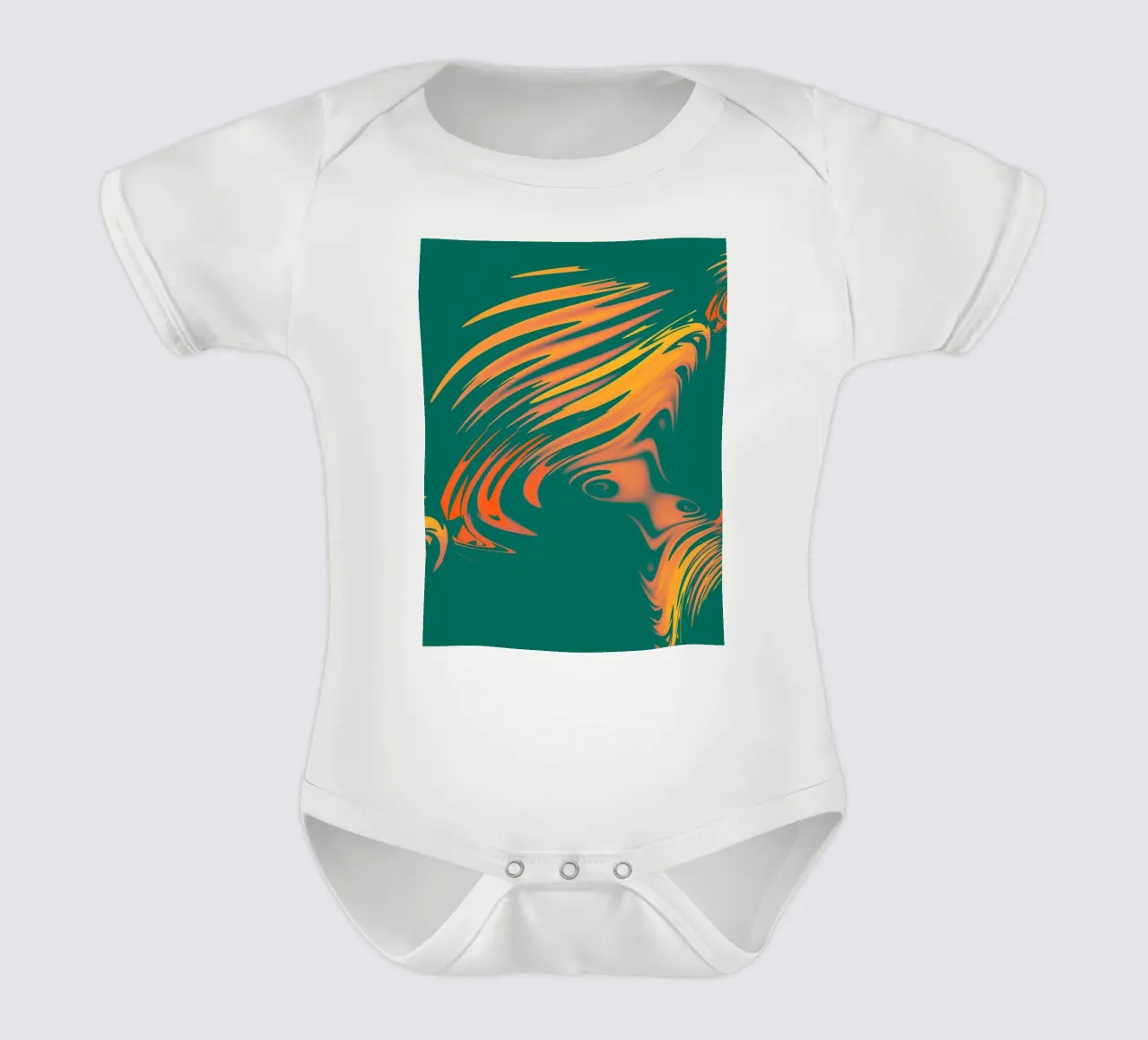 Abstract colourful pattern Lines and waves short-sleeve baby romper by Something for you