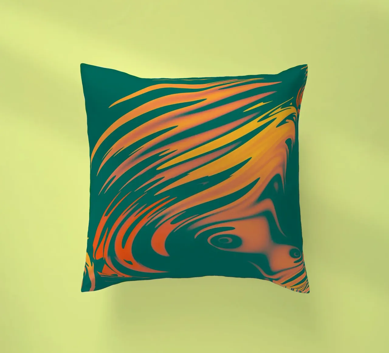 Abstract colourful pattern Lines and waves decorative cushion by Something for you